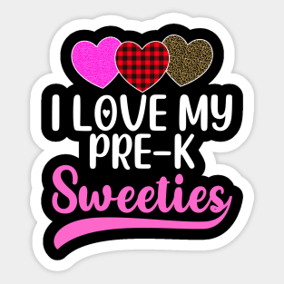 I Love My Pre-K Sweeties Hearts Valentines Day Teacher Gift Sticker